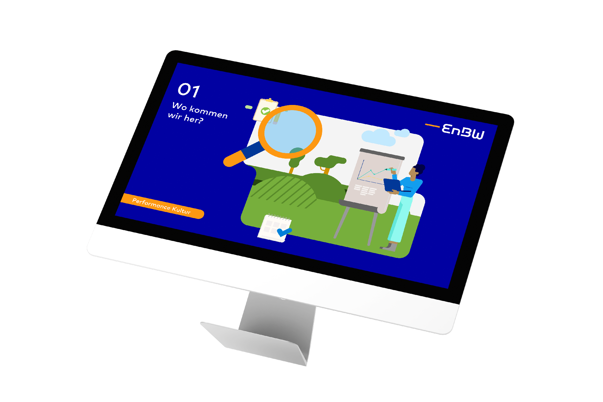 EnBW Mockup von Bildschirm mit abgebildeter Präsentation