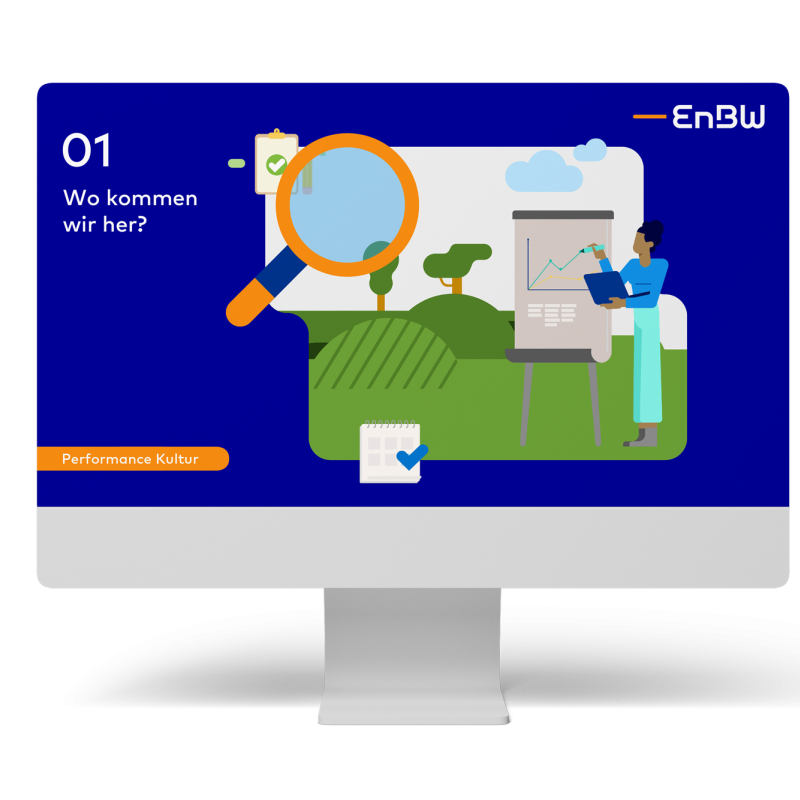EnBW Mockup von Bildschirm mit abgebildeter Präsentation