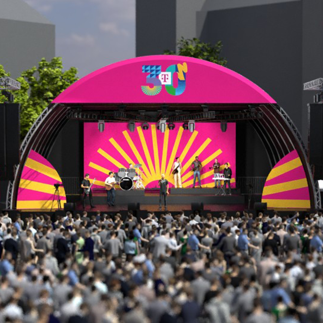 30 Jahre Telekom 3D Rendering Bühne Münsterplatz