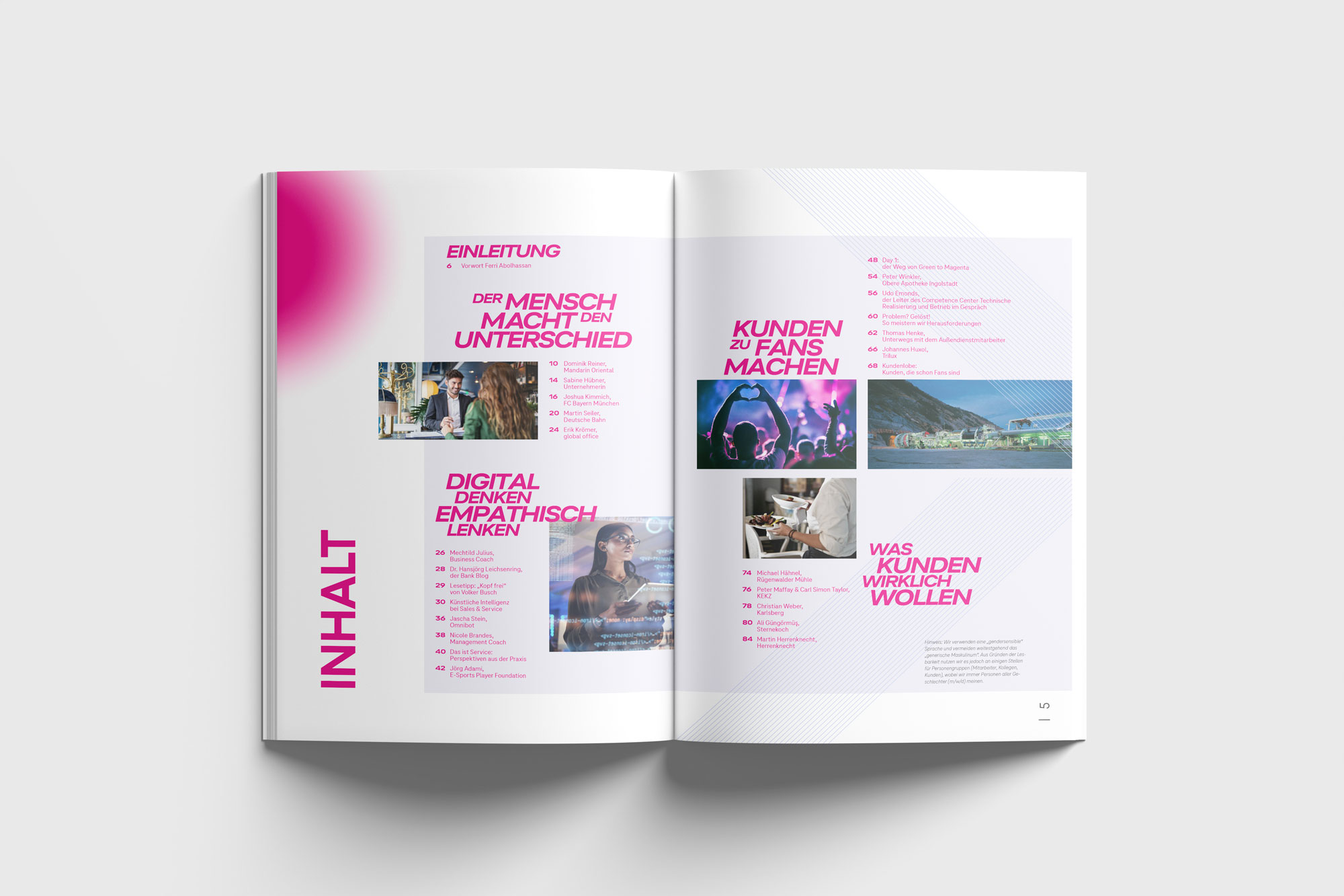 Mock-up Telekom Service MAG Doppelseite