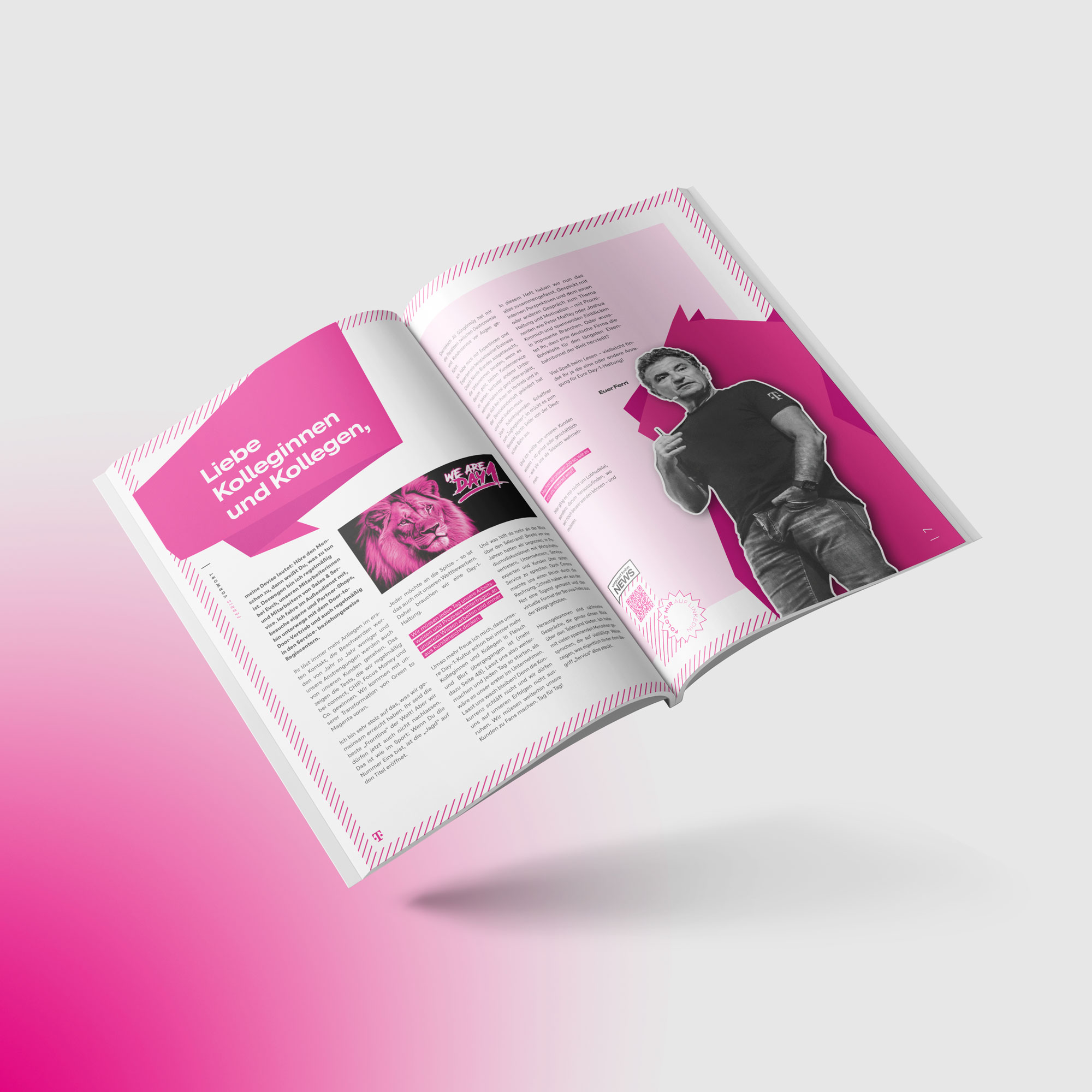 Mock-up Telekom Service MAG Magzin Doppelseite