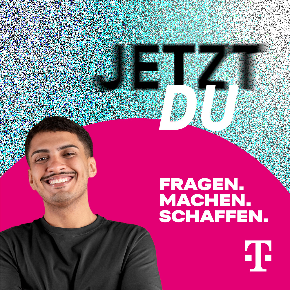 Kampagne Jetzt du mit Plakat Beispiel Junger Mann