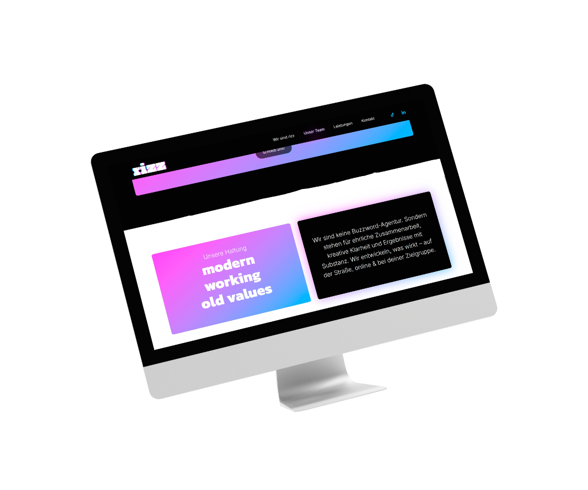 Mock-up rizz Marketing Desktop Device Webseite
