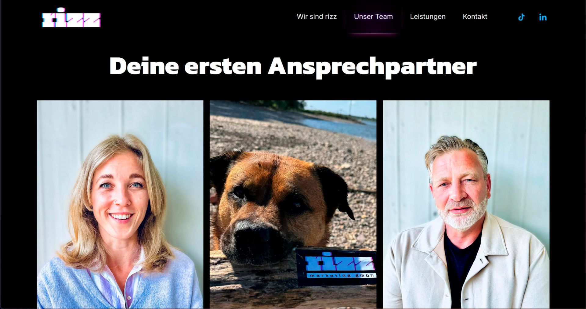 Mock-up rizz Marketing Bereich Ansprechpartner