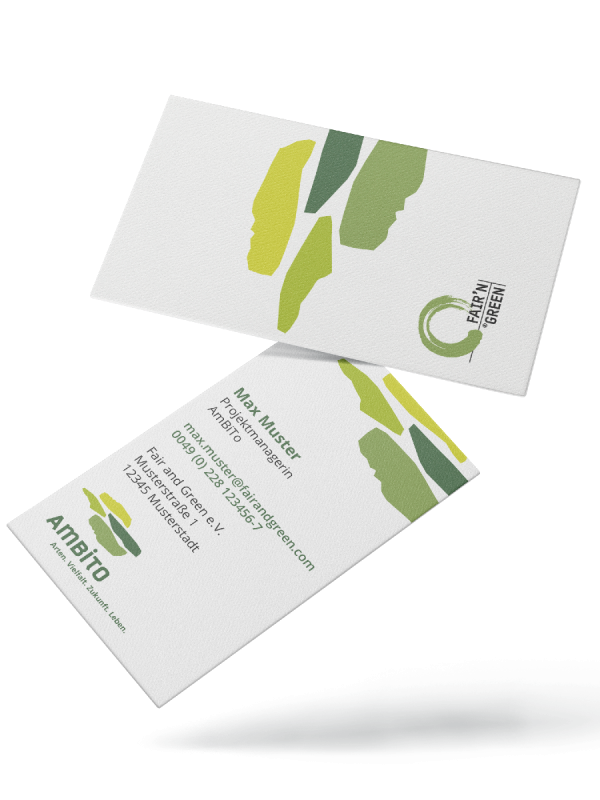 Mock-up Visitenkarte Ambito Design Vorder- und Rückseite
