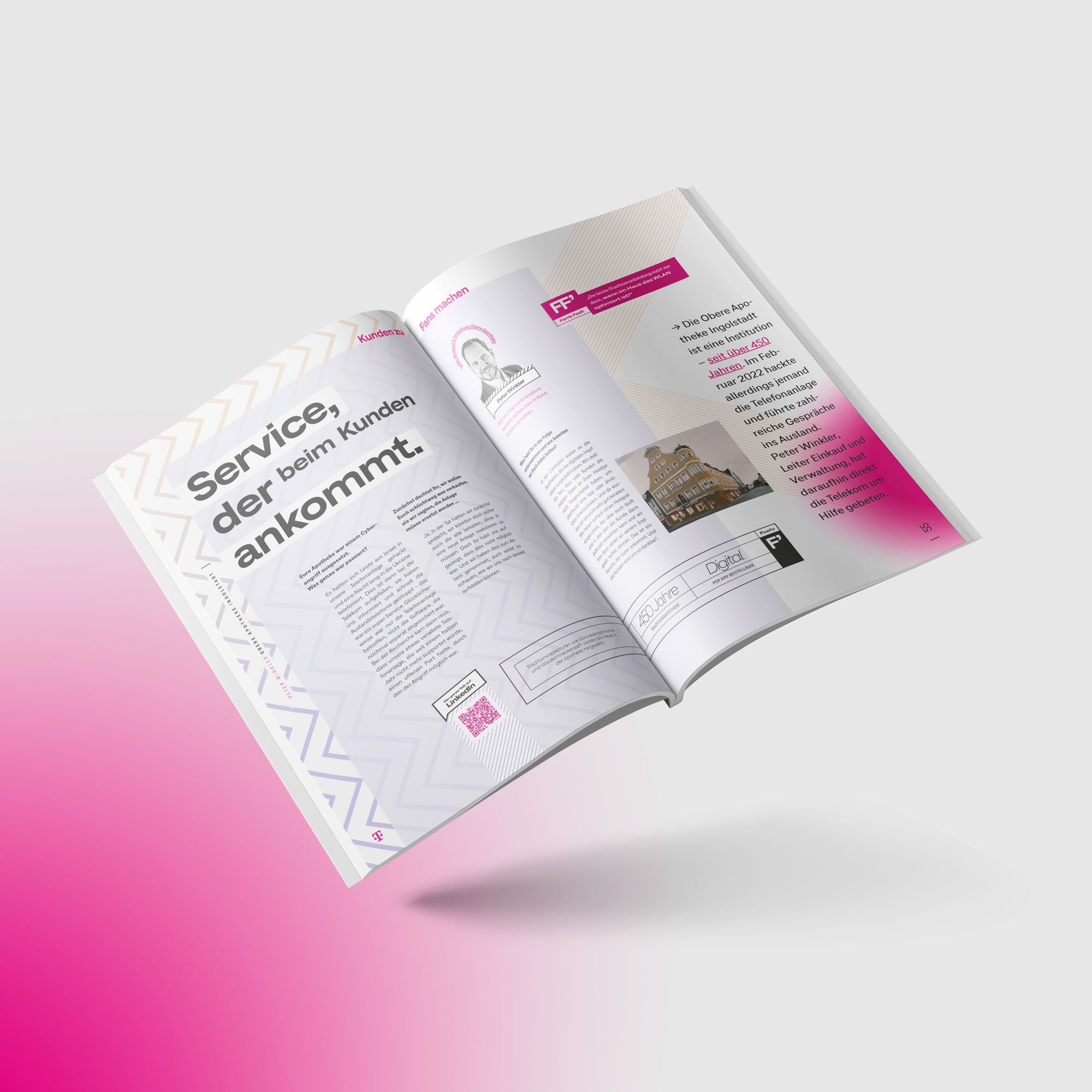 Mock-up Telekom Service MAG Magzin Doppelseite