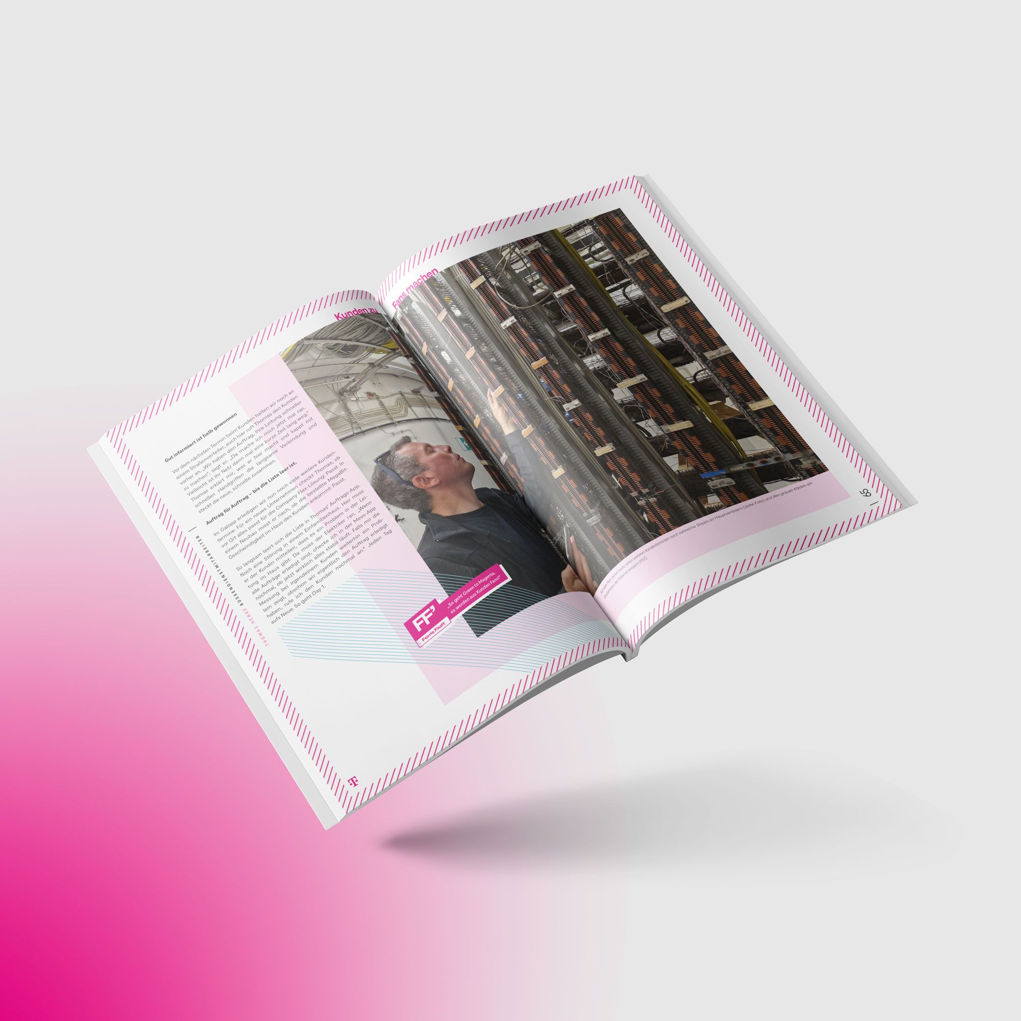 Mock-up Telekom Service MAG Magzin Doppelseite
